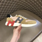 Hermès Pink Beige Black White Sneakers