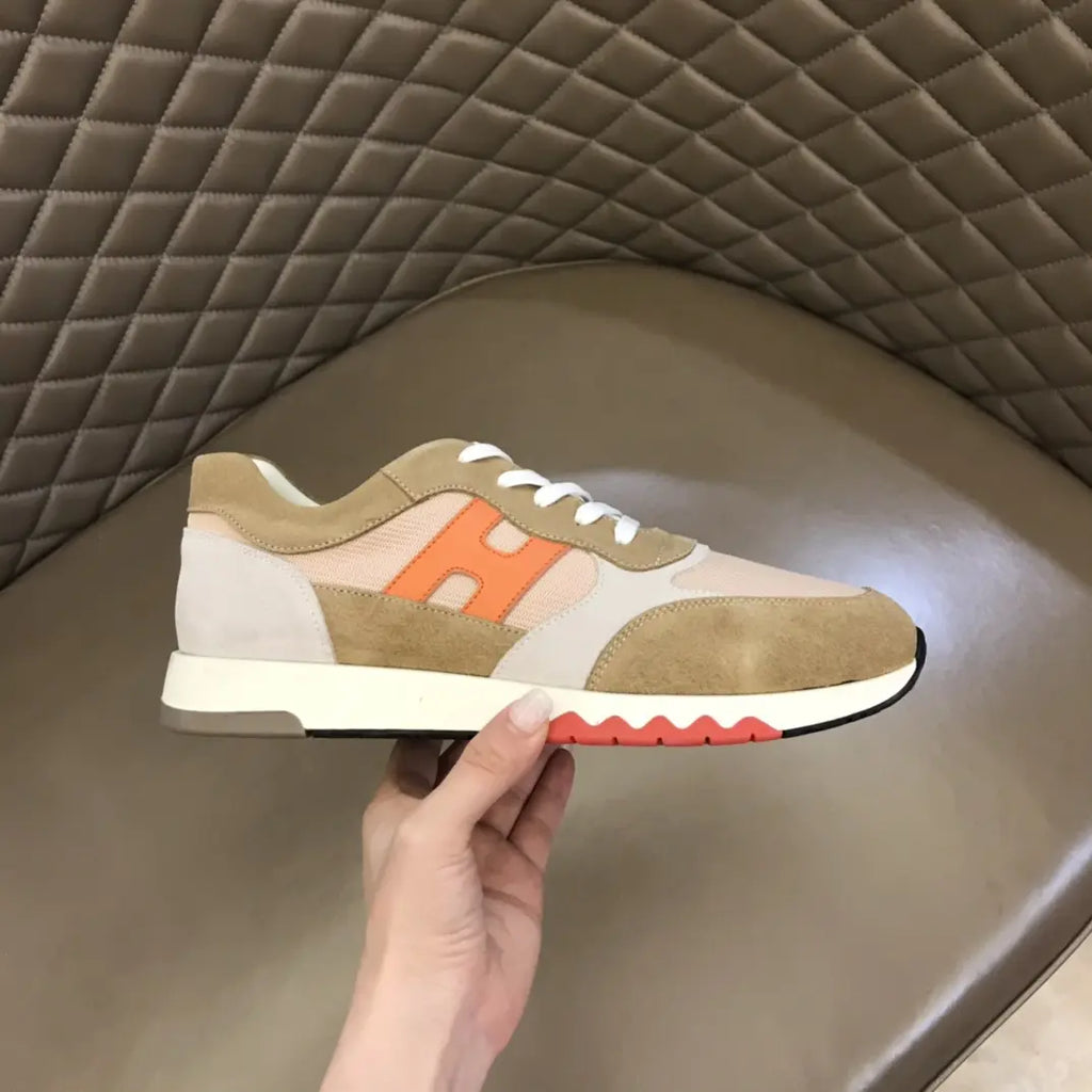 Hermès Beige Light Pink Orange Sneakers