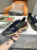 Valentino Garavani Camo Green Navy Burgundy Sneakers