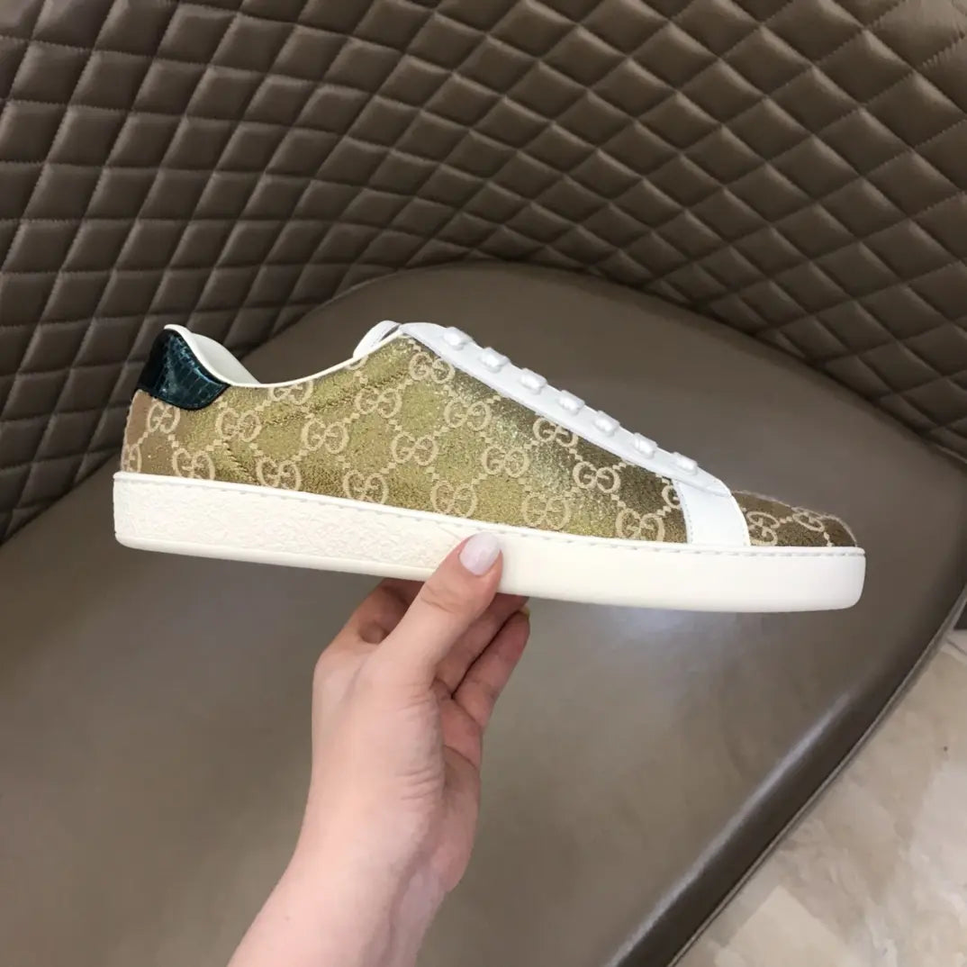 Gucci Ace Beige Brown Red White Sneakers