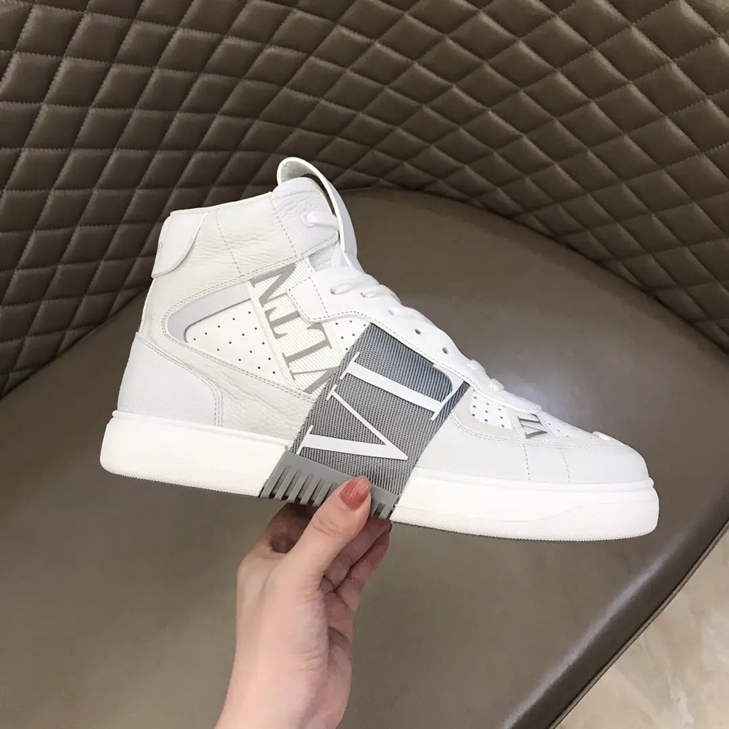 IN White Black Grey High Top Sneakers