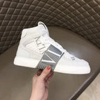 IN White Black Grey High Top Sneakers