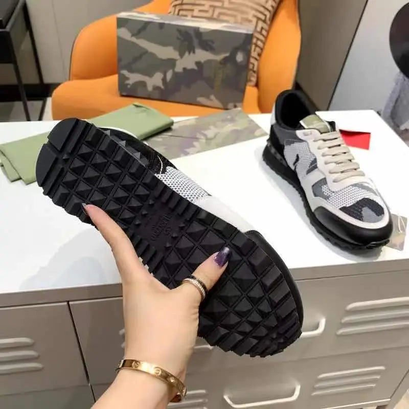 Valentino Rockrunner Black White Grey Sneakers