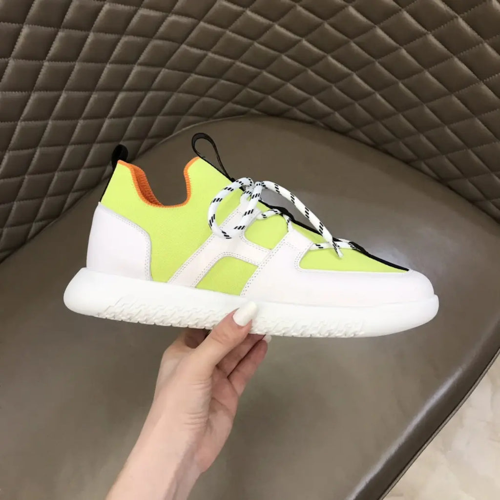 Hermes Neon Green White Black Sneakers