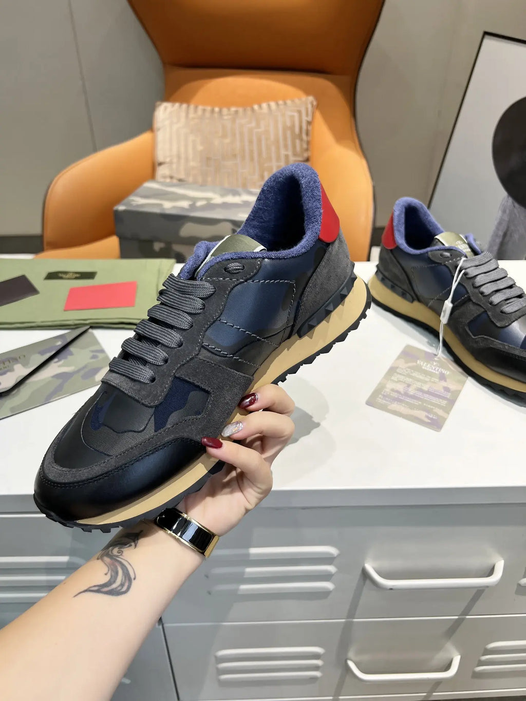 Hogan Navy Blue Red Black Sneakers