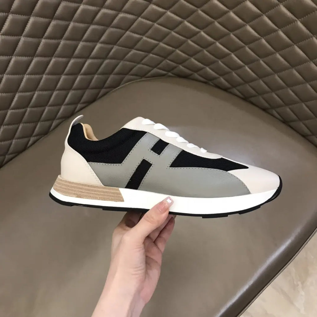 Hermes H White Black Grey Sneakers