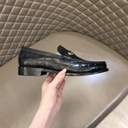Gucci GG Horsebit Black Crocodile Loafers