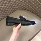 Gucci GG Monogram Black Leather Loafers