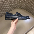 Gucci GG Blue Patent Leather Loafers