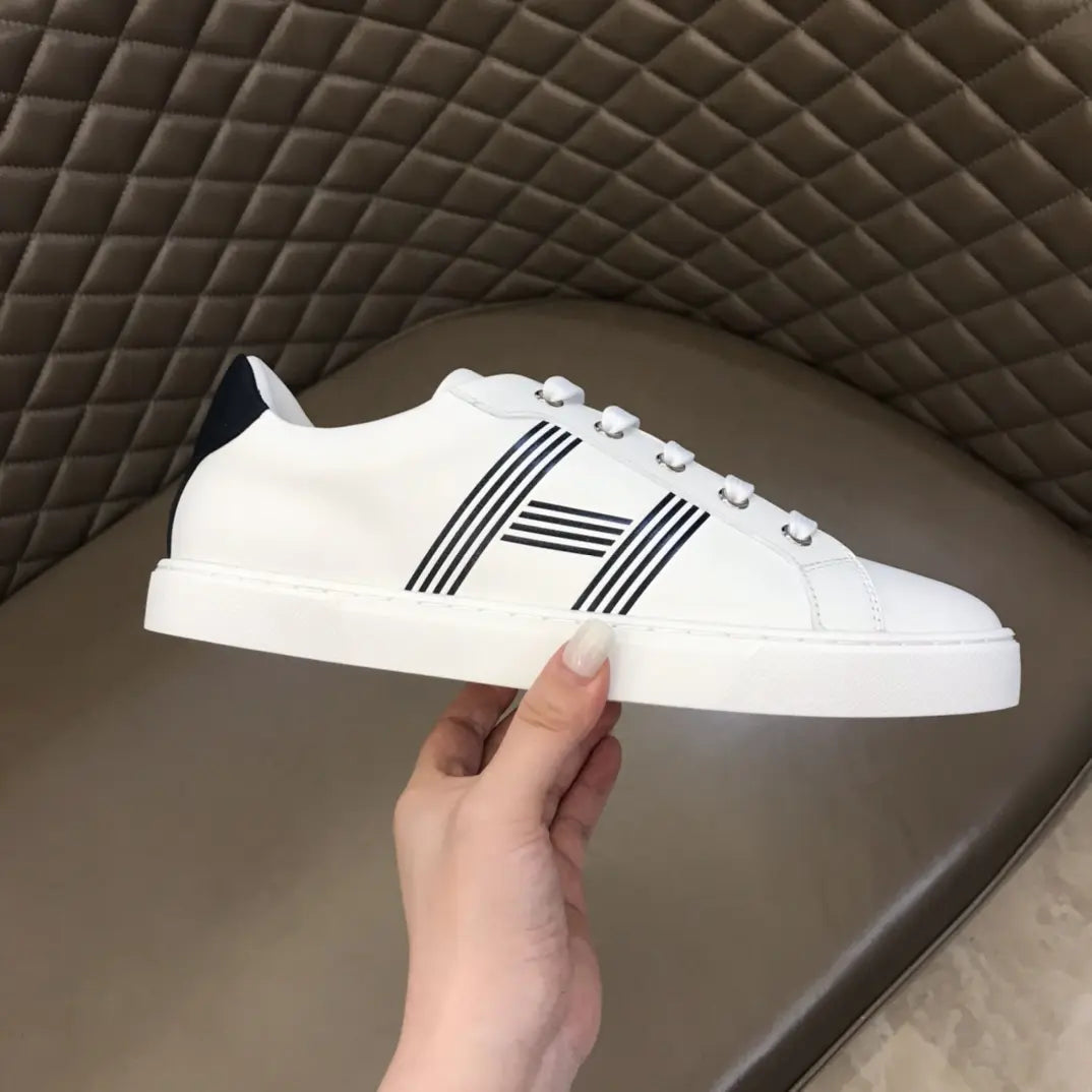 Hermes H Stripe White Black Sneakers