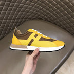 Hermes Yellow Brown Black White Sneakers