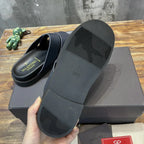 Valentino Garavani Navy Blue Cross Slides