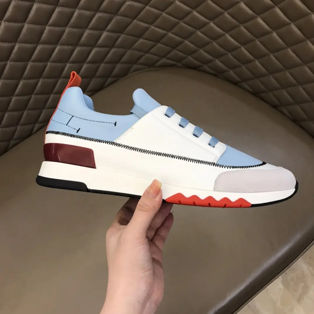 Hermes Light Blue White Red Black Sneakers