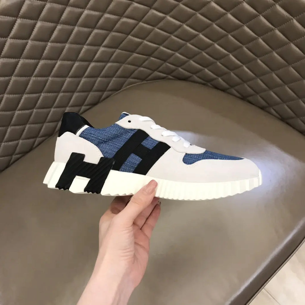 Hermes White Blue Black Sneakers