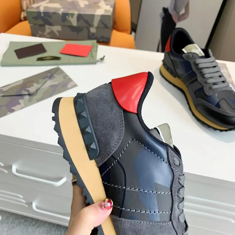 Valentino Rockrunner Navy Black Grey Sneakers