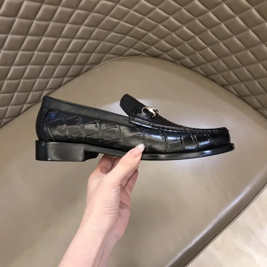 Gucci Horsebit Black Crocodile Loafers