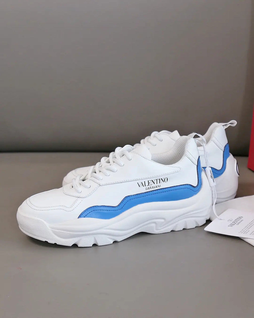 Valentino Garavani White Blue Sneakers