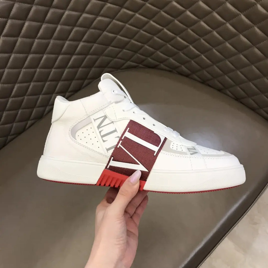 Valentino Garavani White Maroon Red Sneakers