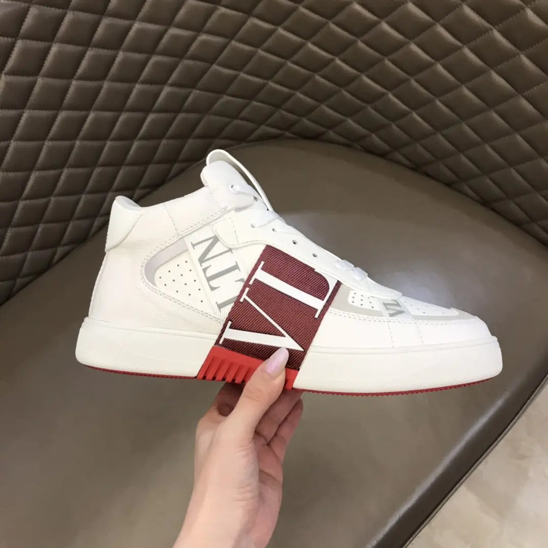 Valentino Garavani White Maroon Red Sneakers