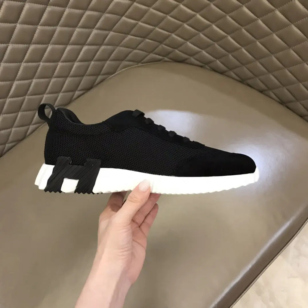 Hermes H Black White Mesh Sneakers
