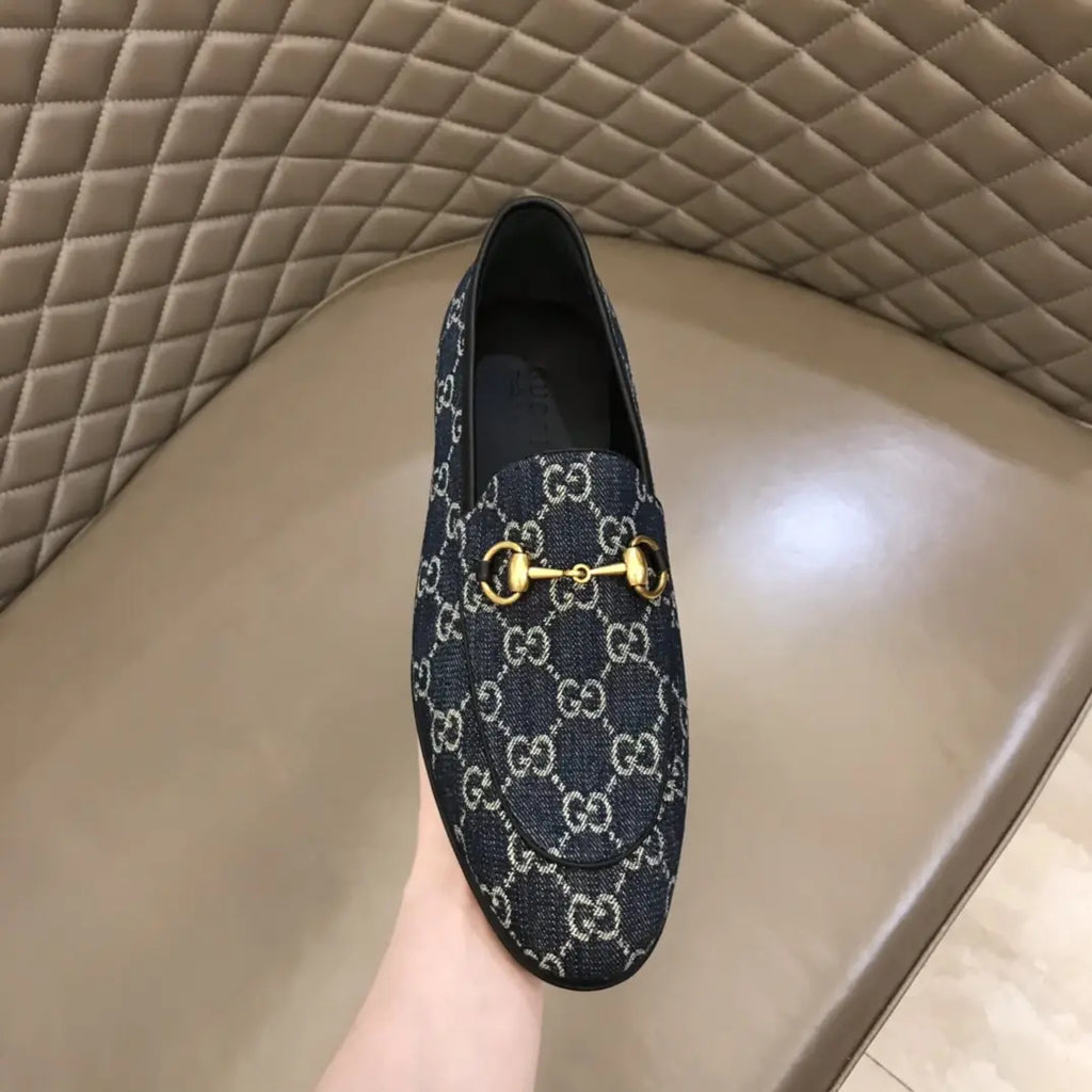 Gucci Horsebit Blue GG Supreme Loafers
