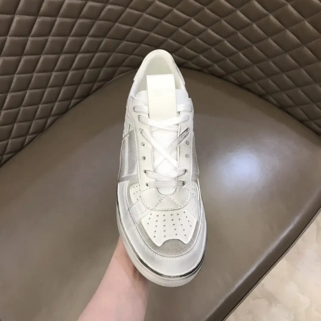 Prada White Leather Low Top Sneakers