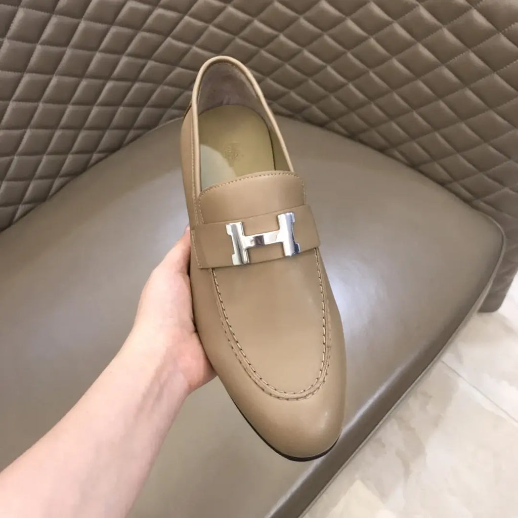 Hermes H Beige Loafers