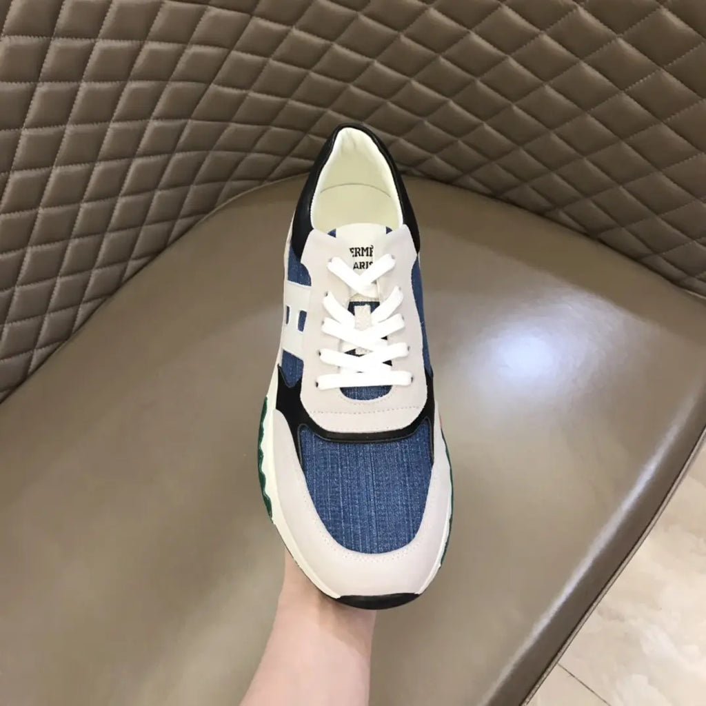 Versace White Black Blue Sneakers