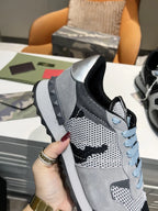 Valentino Rockrunner Grey Black Camouflage Sneakers