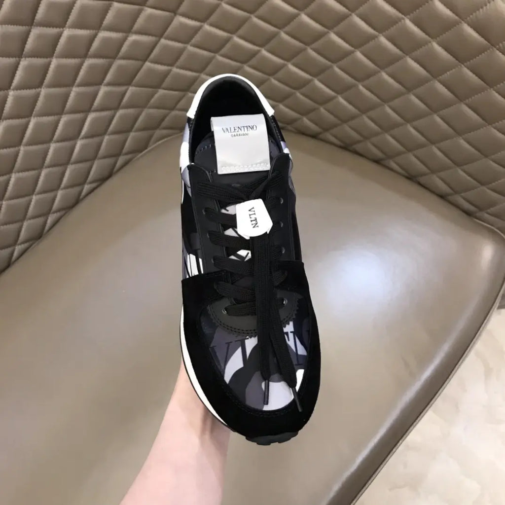 Valentino Garavani Black White Camo Sneakers