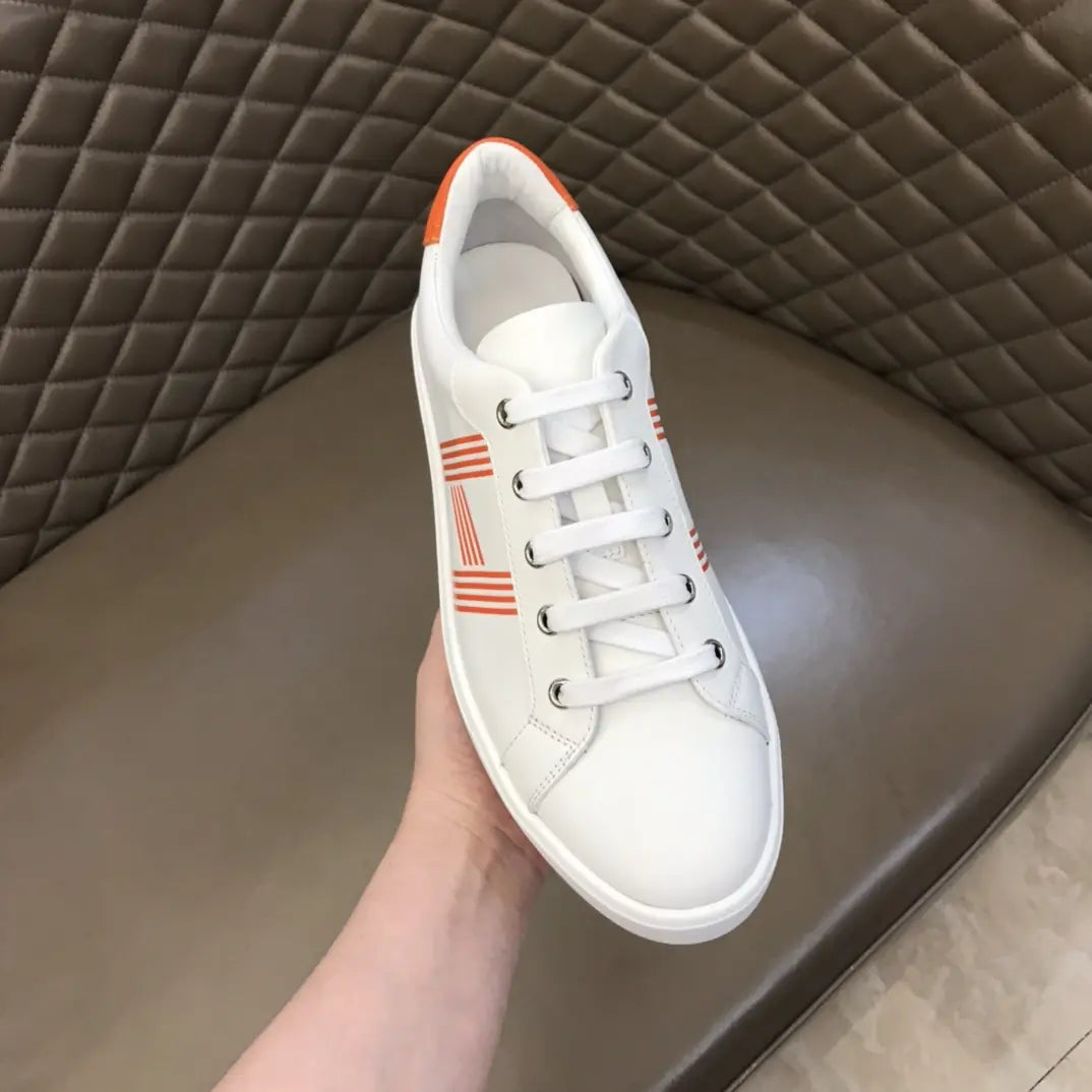 Hermès H White Orange Sneakers