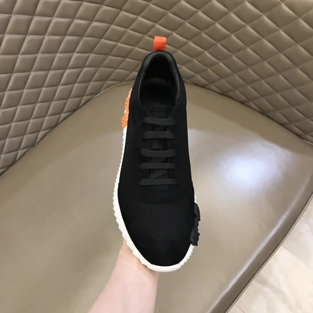 Hermes Paris Black White Orange Sneakers