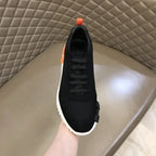 Hermes Paris Black White Orange Sneakers