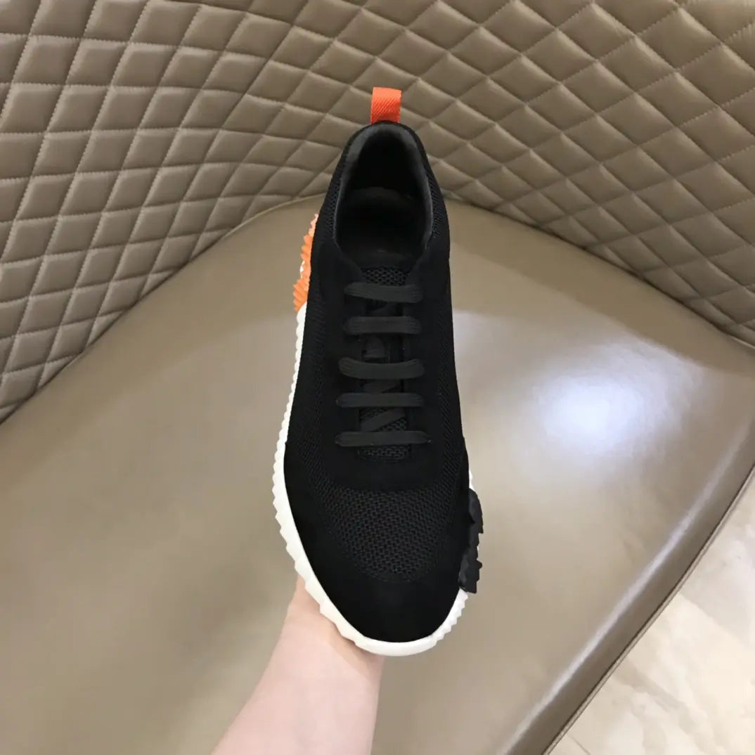 Hermes Paris Black White Orange Sneakers