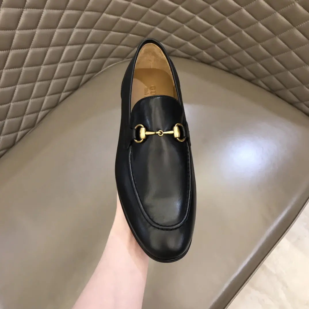 Gucci Horsebit Black Gold Loafers