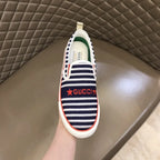 Gucci Striped Blue White Red Slip On Sneakers