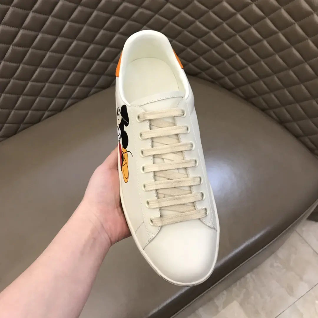 Gucci Mickey Mouse White Orange Sneakers