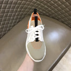 Hermes H White Beige Orange Sneakers