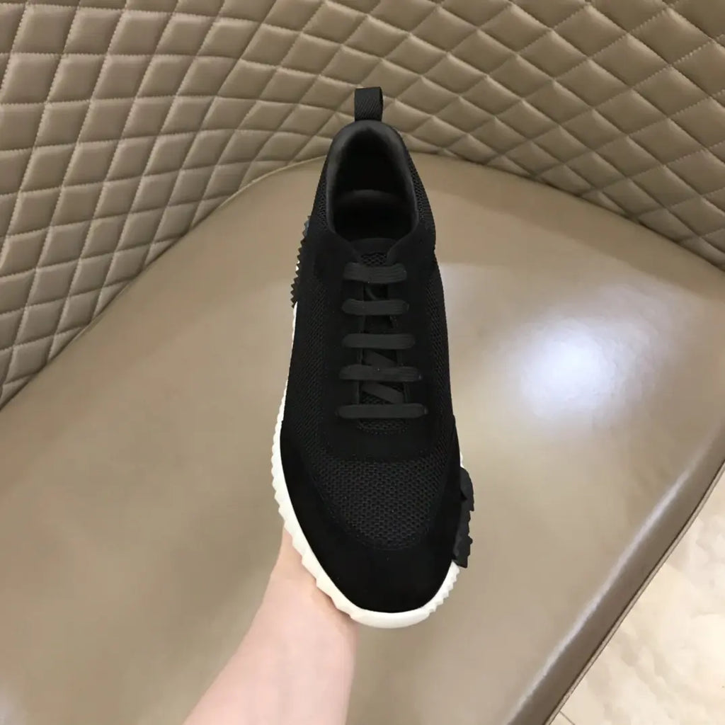 Hermes H Black White Mesh Sneakers