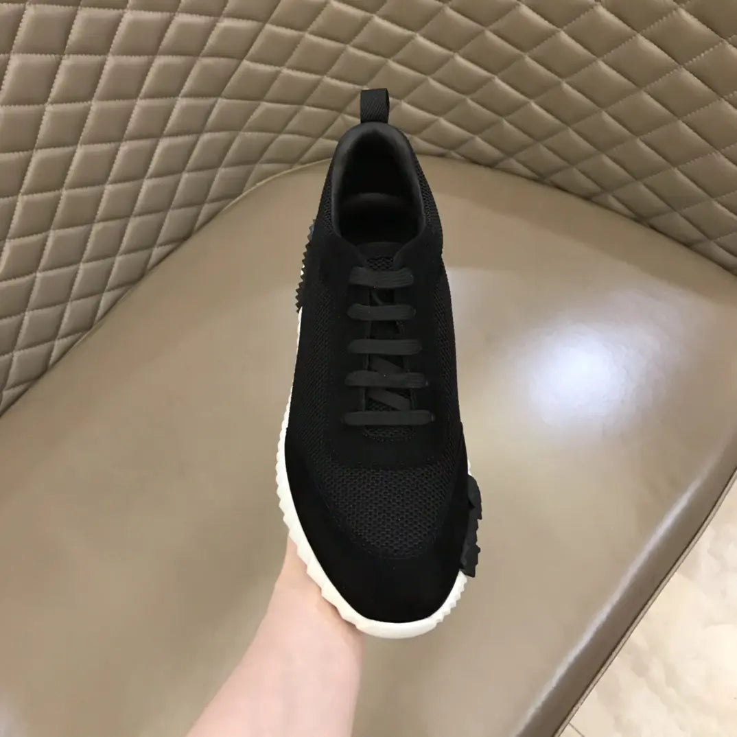 Hermes H Black White Mesh Sneakers