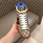 Gucci GG High Beige Red Blue Sneakers