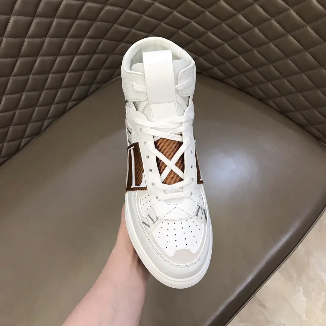 Valentino VN High White Brown Sneakers
