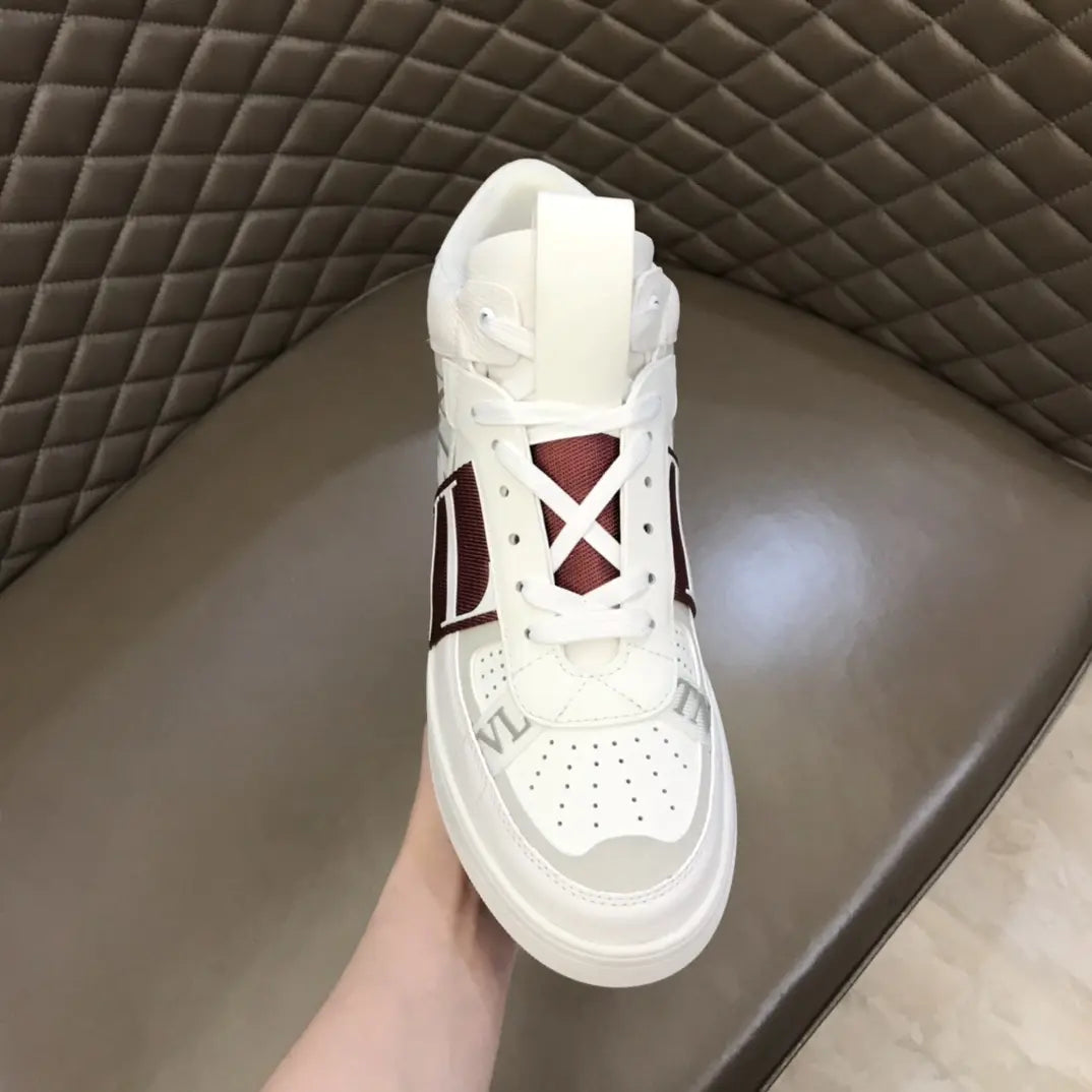 Valentino Garavani White Maroon Red Sneakers