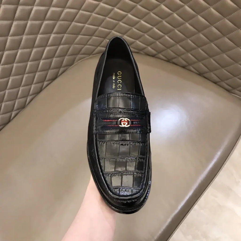 Gucci Horsebit Black Crocodile Loafers