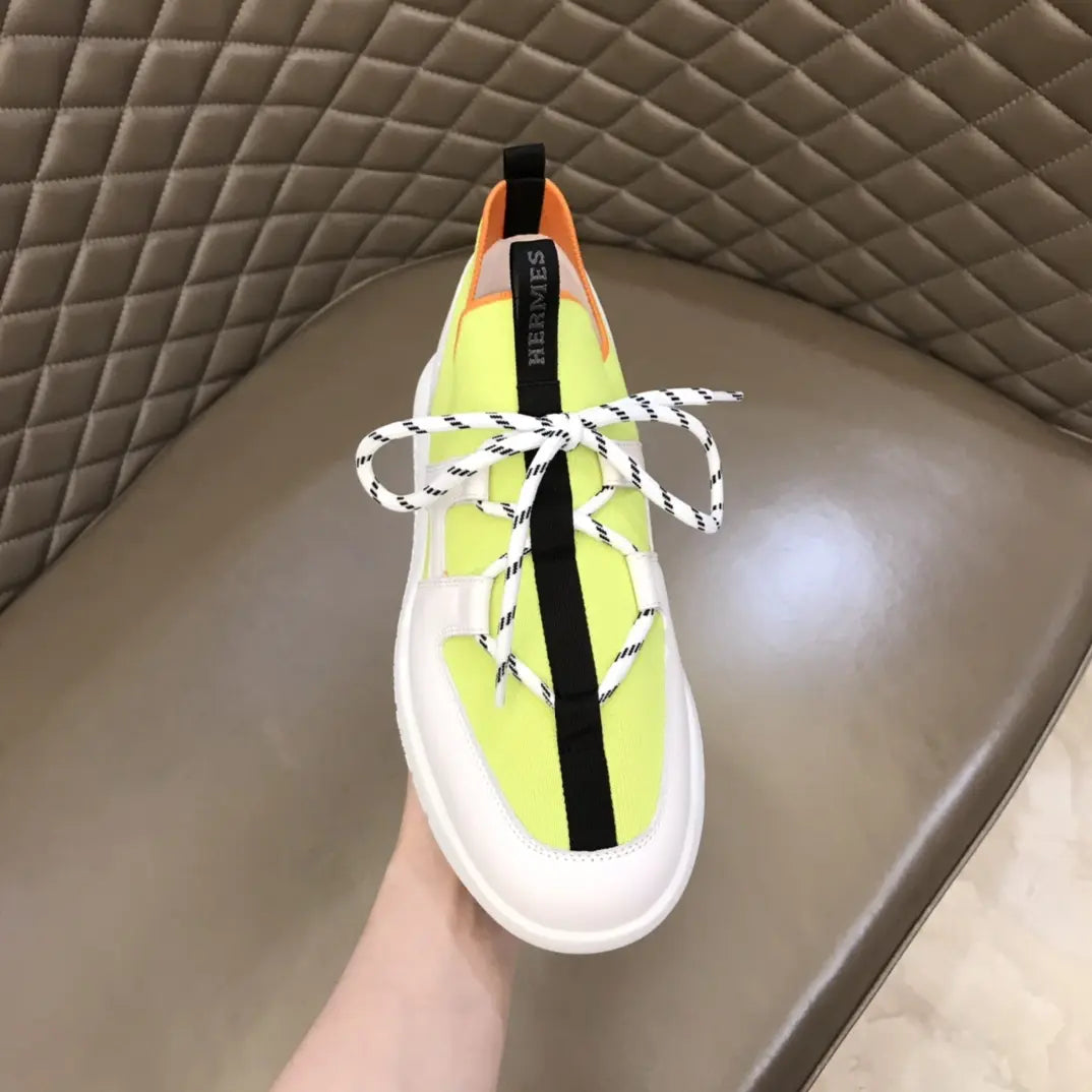 Hermes Neon Green White Black Sneakers