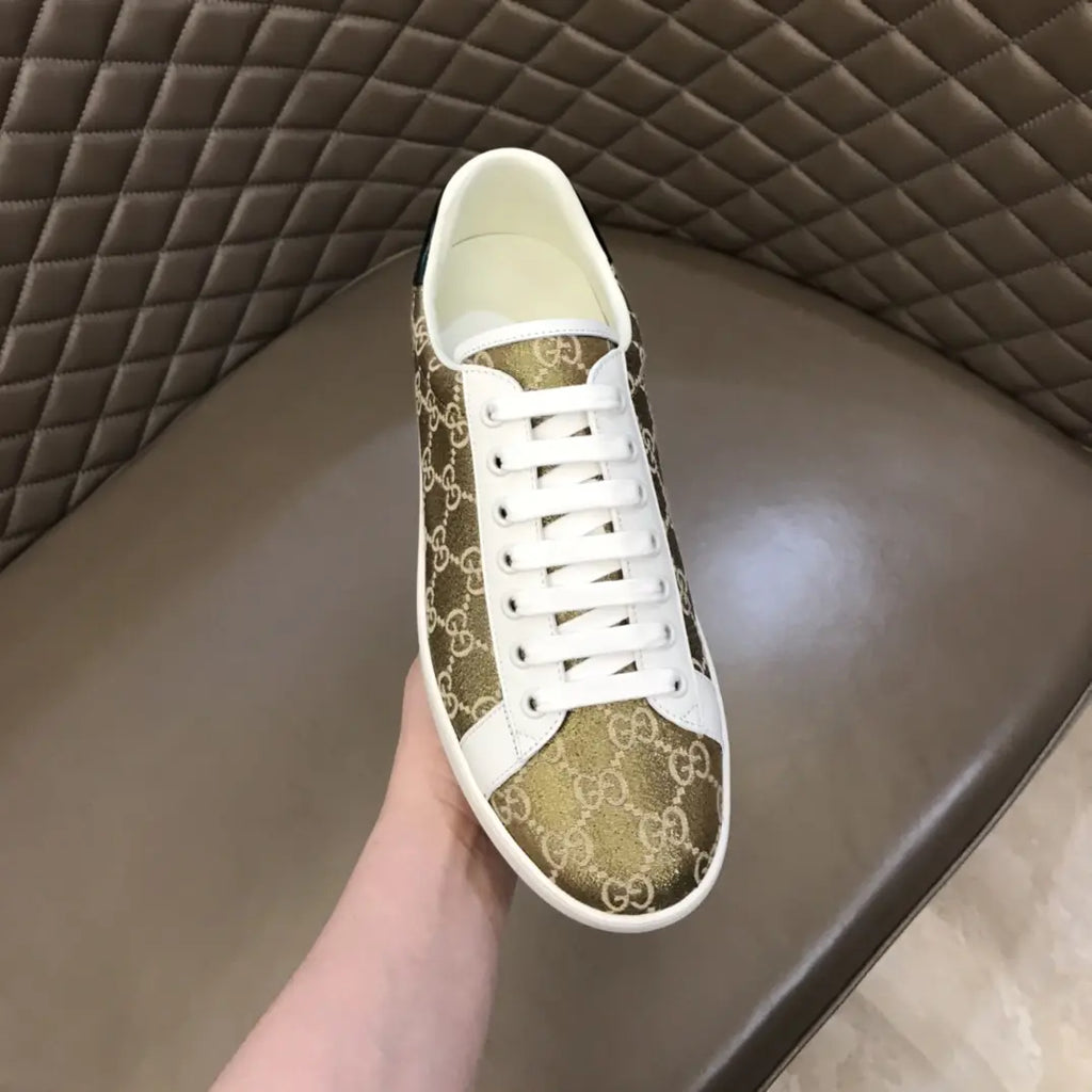 Gucci Ace Beige Brown Red White Sneakers