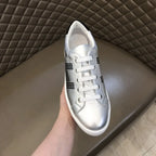 Hermes Silver Black Low Top Sneakers