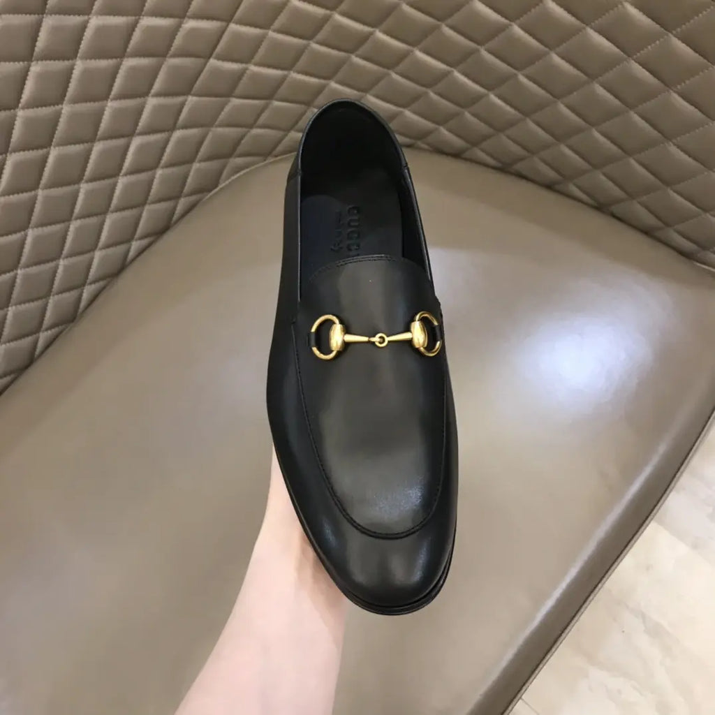 Gucci Horsebit Gold Bit Black Loafers