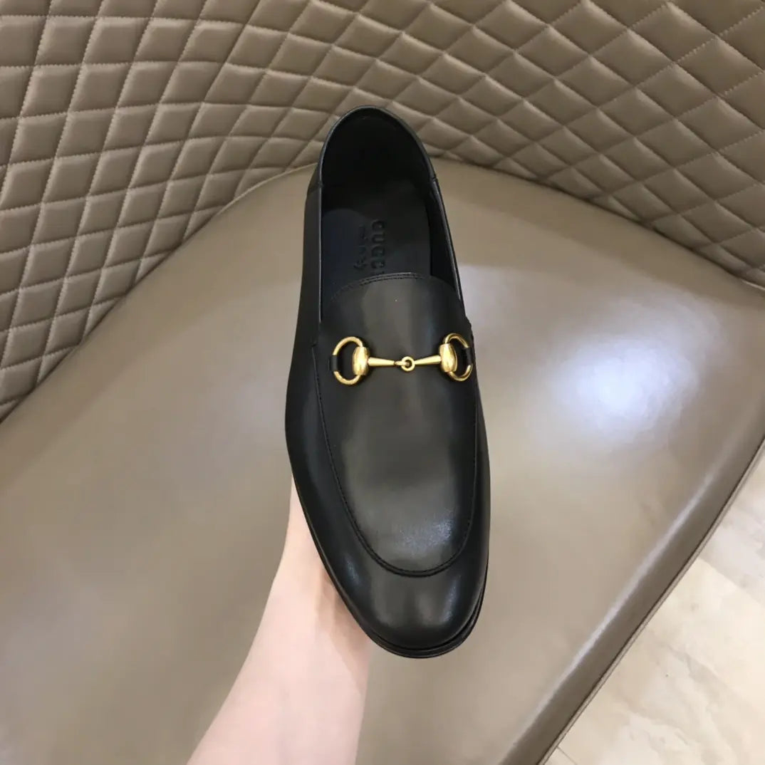 Gucci Horsebit Gold Bit Black Loafers