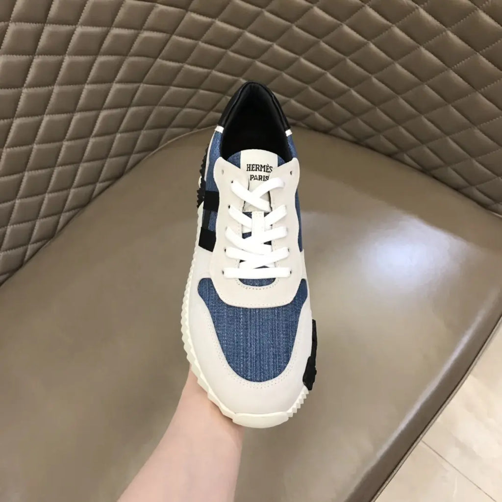 Hermes White Blue Black Sneakers